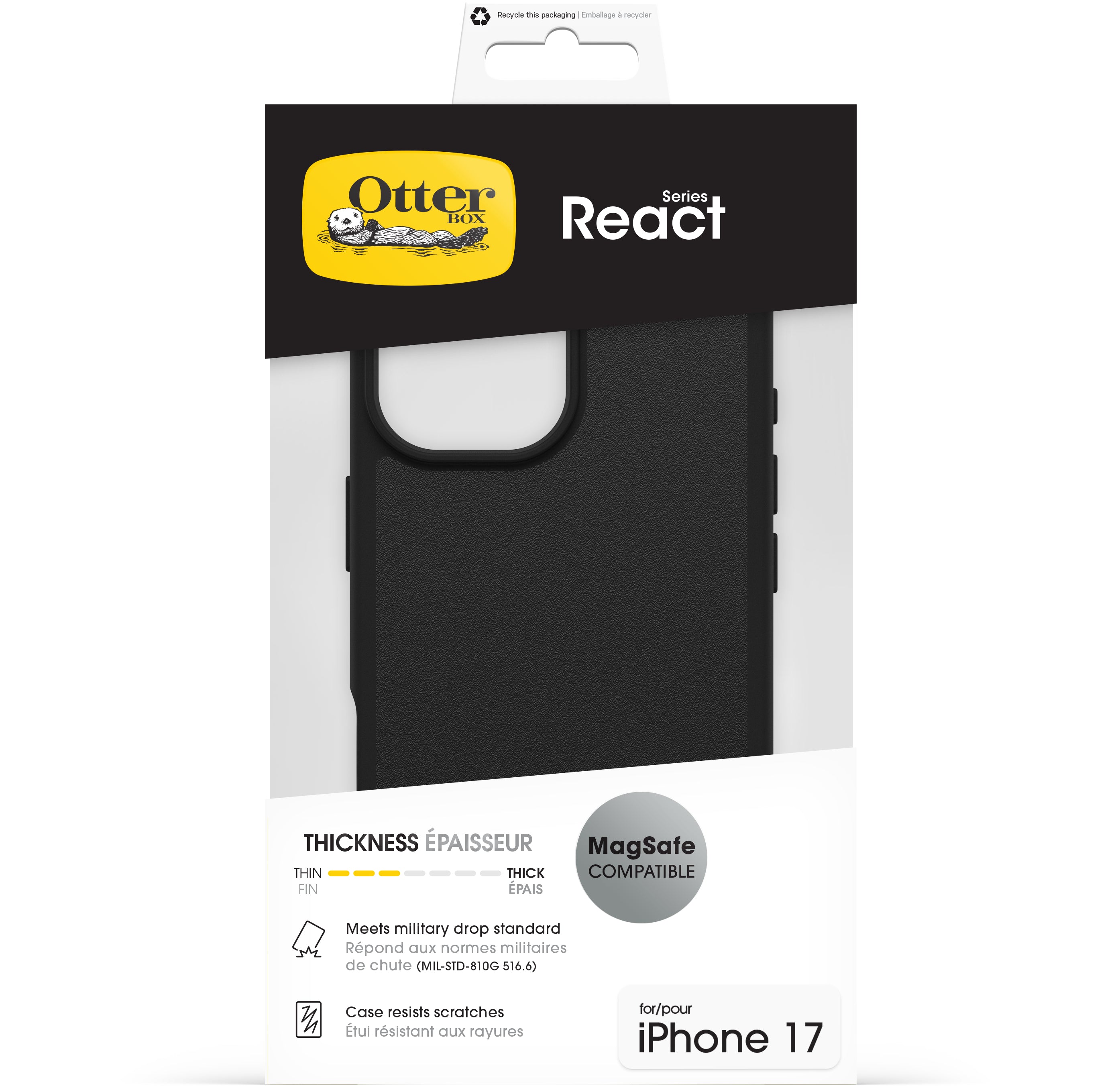 Otterbox React Magsafe Series Apple Iphone 17 Clear/Black