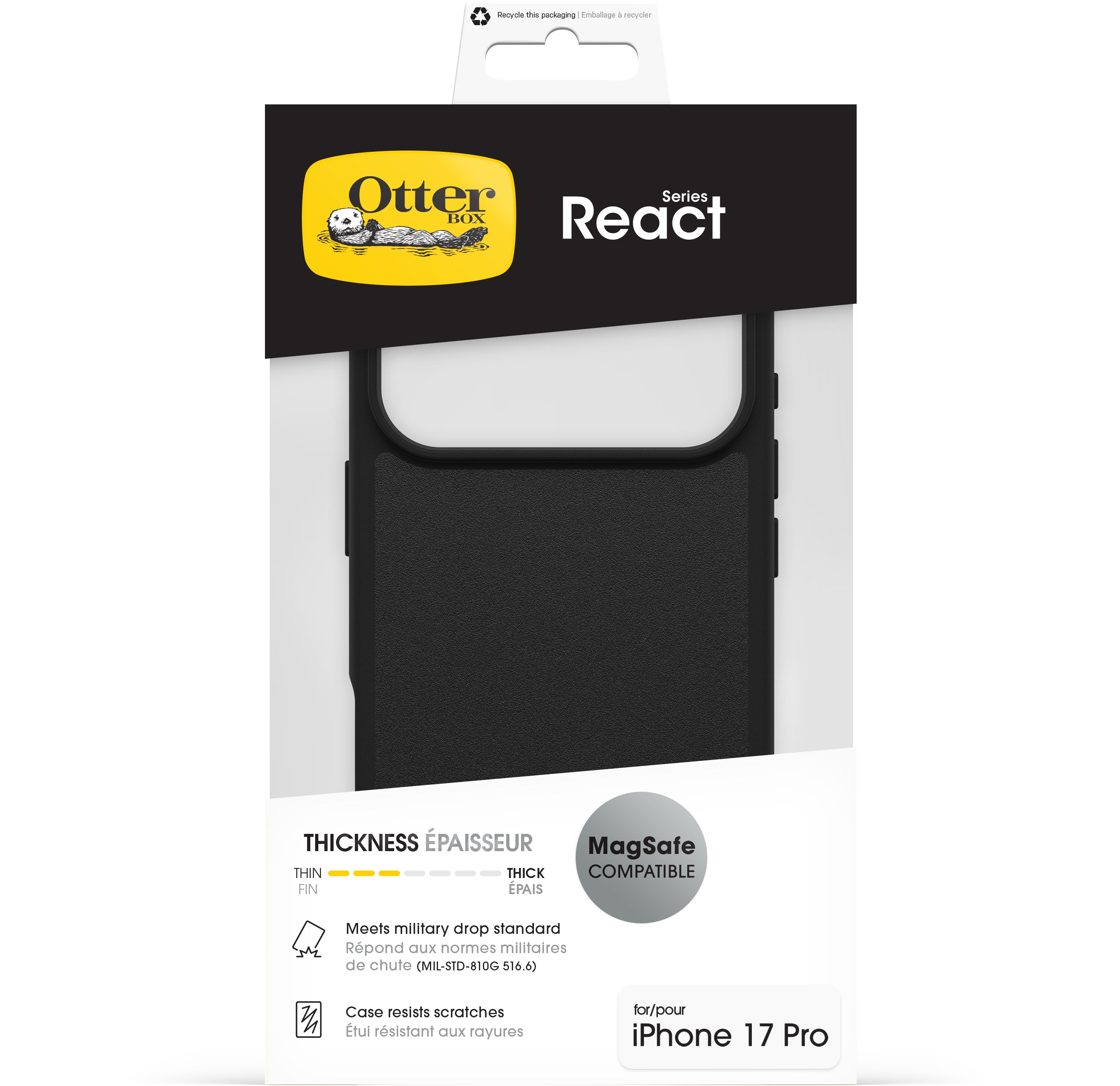 Otterbox React Magsafe Series Apple Iphone 17 Pro Max Clear/Black