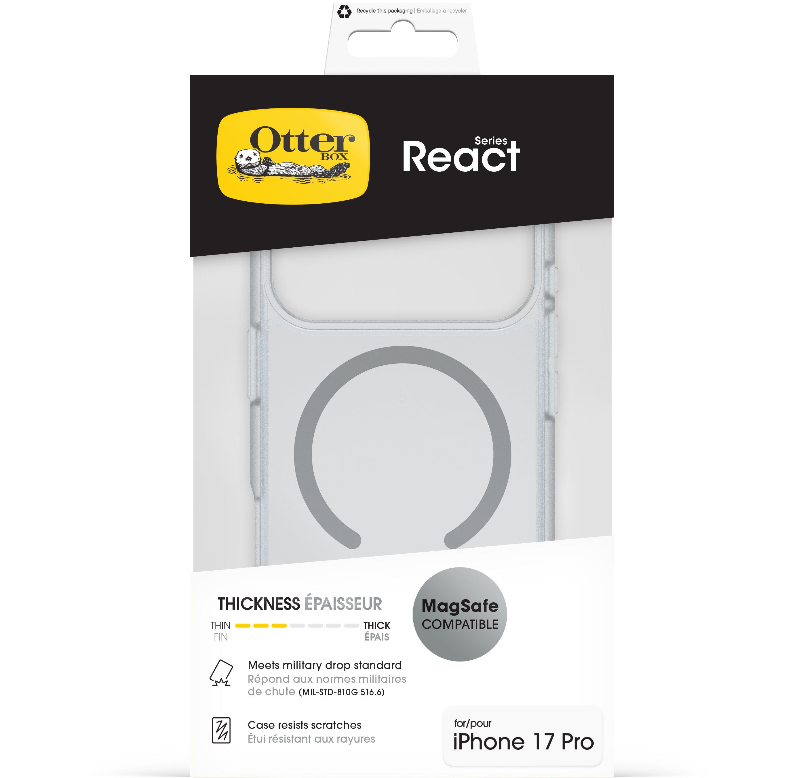 Otterbox React Magsafe Series Apple Iphone 17 Pro Clear